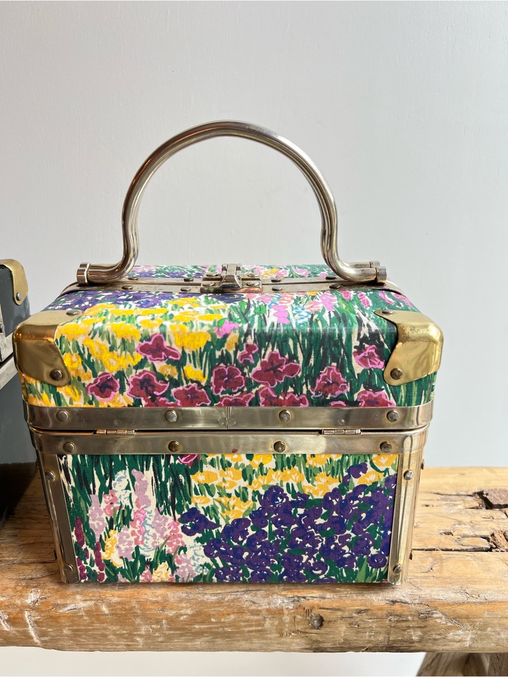 Vintage Borsa Bella Italian Train Case Makeup Trunks • Set of 2 - Picture 2 of 11